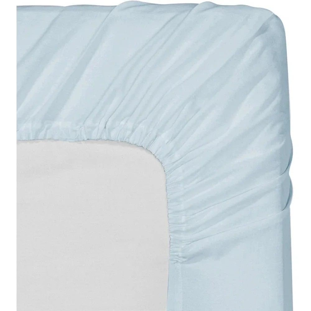 COMFY SHEETS 100% Egyptian Cotton 4-Piece Sheet Set 1000TC (Light Blue, King)